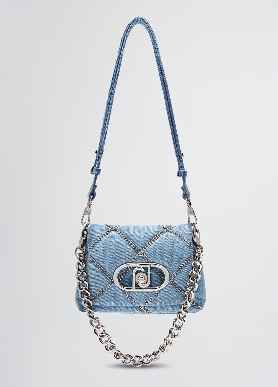 Borsa in denim e catene LaPuffy LiuJo